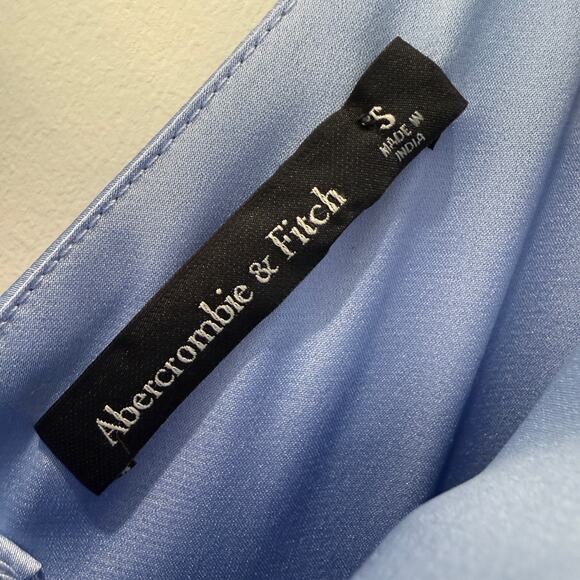 Abercrombie & Fitch Draped Twist-Front Maxi Dress Small Blue - Picture 5 of 14